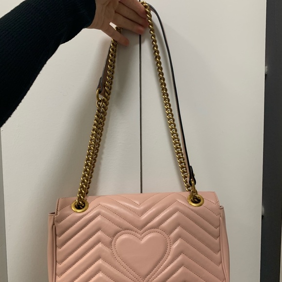 Pale Pink Gucci Marmont Small Matelasse Bag - Picture 4 of 7